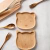 Creative Solid Wood Cartoon Dinner Tray Animal Pattern Cute Children's Rice Plate Odorless Wood Food Dishes Tableware