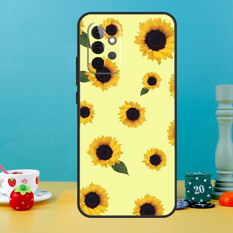 Чехол с подсолнухом для Samsung Galaxy A05 A36 A56 A26 A16 A53 A33 A13 A12 A32 A52 A55 A35 A15 A54 A34 A14