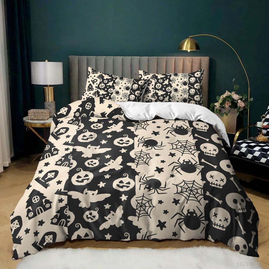 Holiday Halloween Three-Piece Digital Printing Quilt Cover Bedding