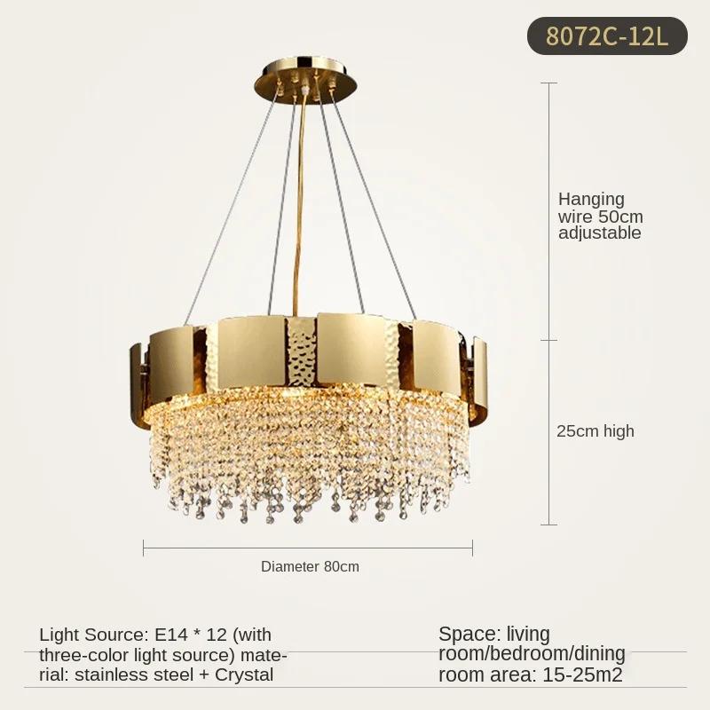 Светодиодные подвесные светильники e14 Postmodern Golden Crystal из нержавеющей стали. Подвесной светильник, подвесной светильник Lampen Lustre для фойе