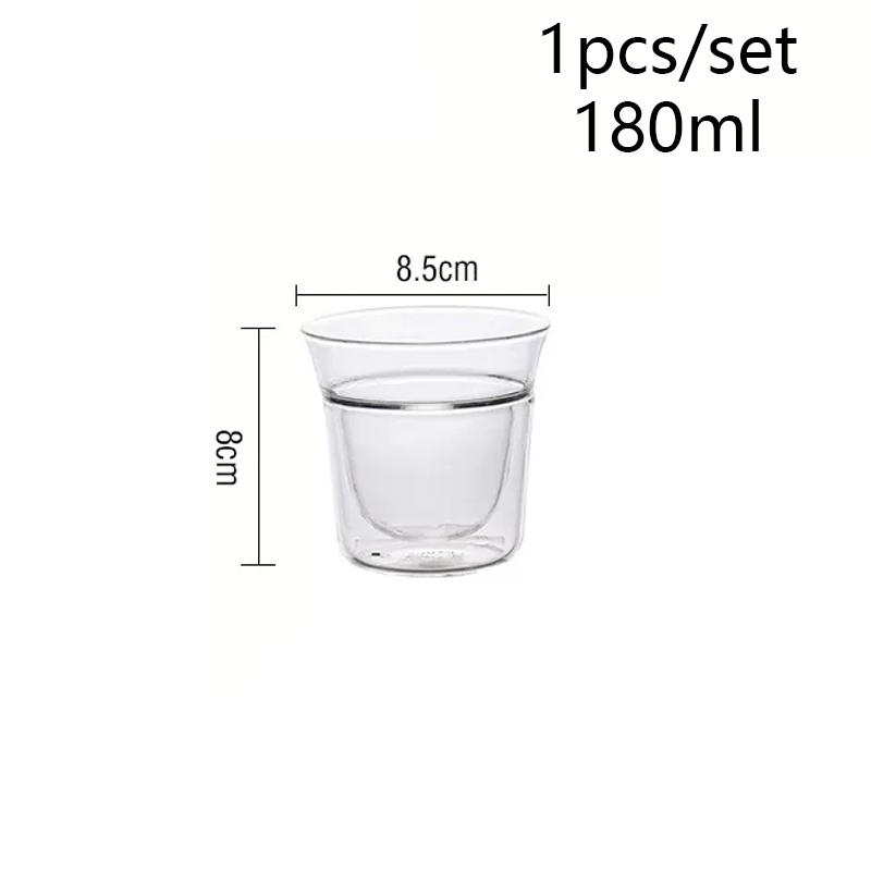 FOME 1/2pcs Double-walled Glass Coffee Cup Clear Insulated Espresso Cups Heatresist Milk Teacup Brandy Wine Drinking Glasses