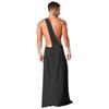 Mens Ancient Greek Cosplay Costume Long Skirt Wristbands One Shoulder Strap Roman Toga Halloween Warrior Gown