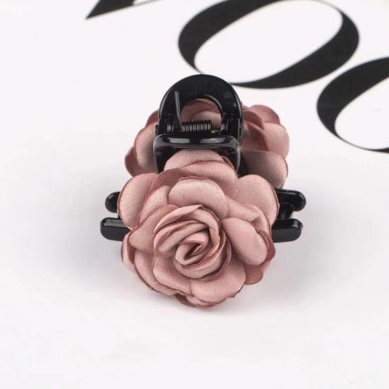 Женская заколка для волос с двухсторонним декором в виде цветка розы, противоскользящие зубцы, заколка для волос с затылком в виде акулы, украшение для волос