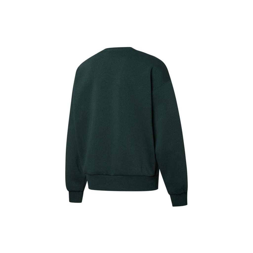 Puma Wellness Club Crew Embroidered Logo Fleece-Lined Sweatshirt Women Tops Dark-Green 534398-80