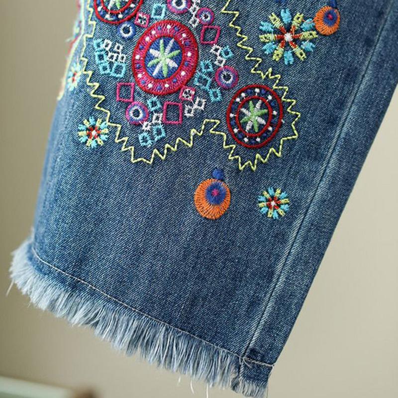Винтажные свободные джинсовые брюки с вышивкой, женские свободные прямые джинсы с высокой талией, женские повседневные брюки с кисточками, весна-осень 2023, новинка