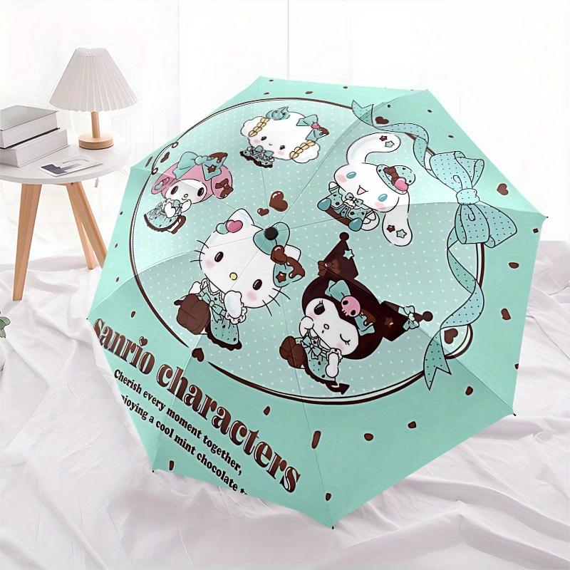 Sanrio Characters Automatic Opening and Closing Parasol Compact Travel umbrella with 8 Ribs for Women and Men Ideal Birthday/Christmas Gift,