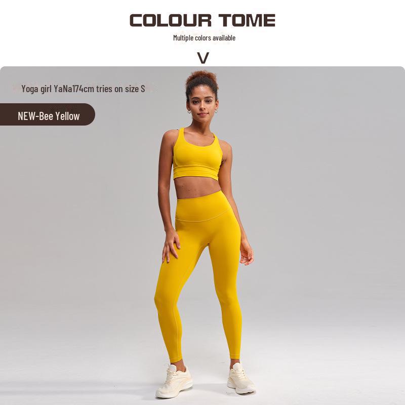 Европейский американский костюм для йоги с перекрестными спинами: Спортивный бюстгальтер для похудения и фитнес-брюки с карманами No-Line