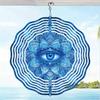 Blue Evil Eye 3D Mandala Wind Chime - Rotating Art Decoration for Garden, Courtyard, and Home, Perfect for Outdoor Spaces and Serene Atmosphere