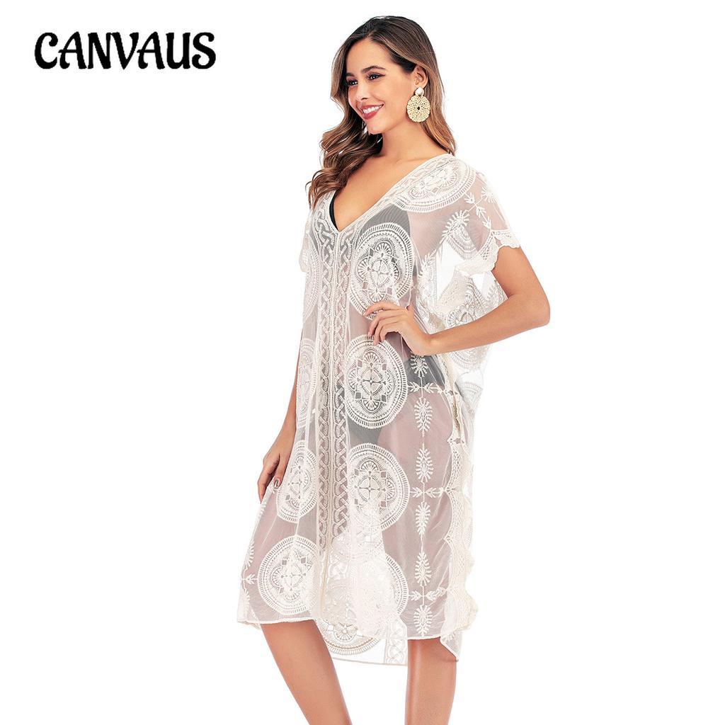 Плюс размер летнее женское вышитое большое круглое сетчатое пляжное платье купальник пляжная накидка