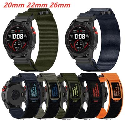 Нейлоновый ремешок 20 мм, 22 мм, 26 мм для Garmin Fenix 7 6s 5x Instinct 2s G1 Gen2 Tactix7 Pro Quatix 7x Epix Pro Descent Mk3 Forerunner 965 955