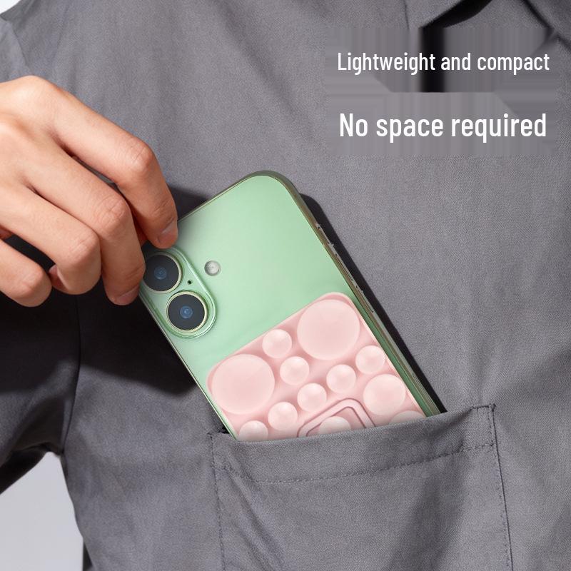 Universal Silicone Phone Holder: Suction Cup, Self-Adhesive, Folding Design