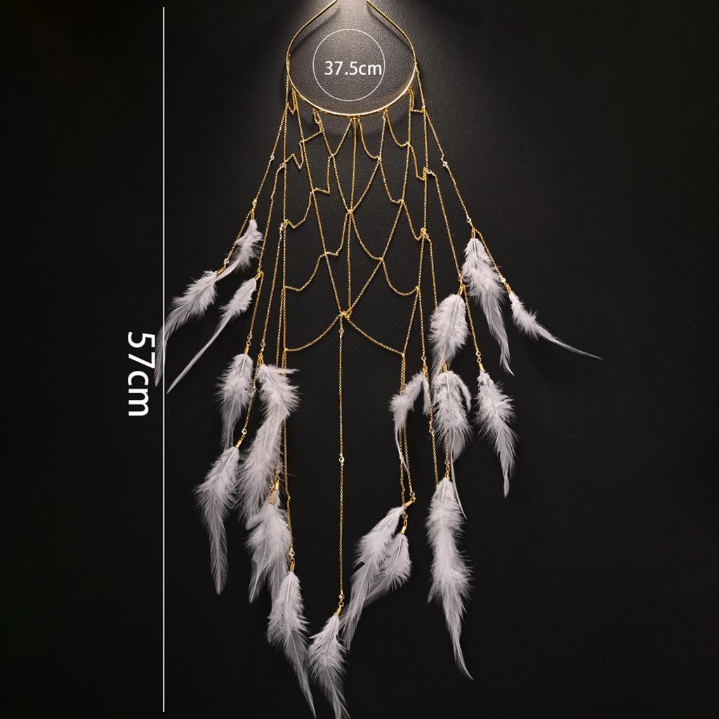 Элегантная богемная повязка на голову с перьями, шикарная богемная цепочка для волос с перьями, аксессуар, подходящий для различных торжеств