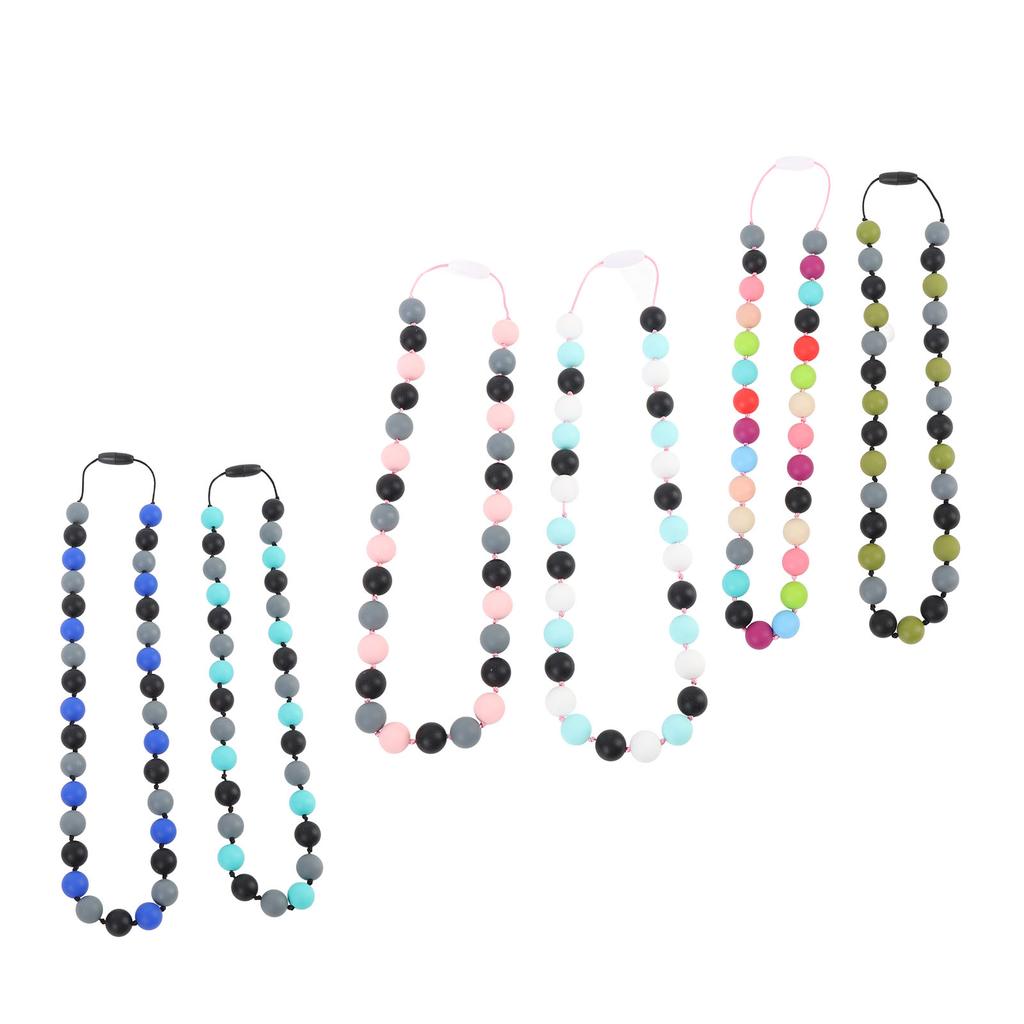 Набор из 2 силиконовых сенсорных ожерелий с регулируемым ремешком, стильное мягкое сенсорное ожерелье против скольжения для детей