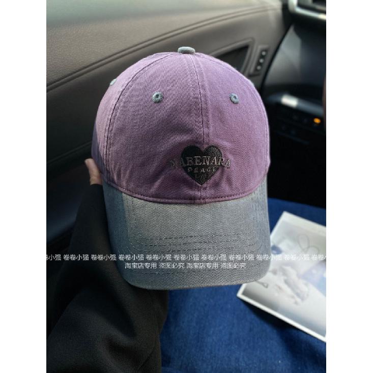 High-quality Korean-style casual new baseball cap with contrasting color heart embroidery, versatile and trendy for women and men