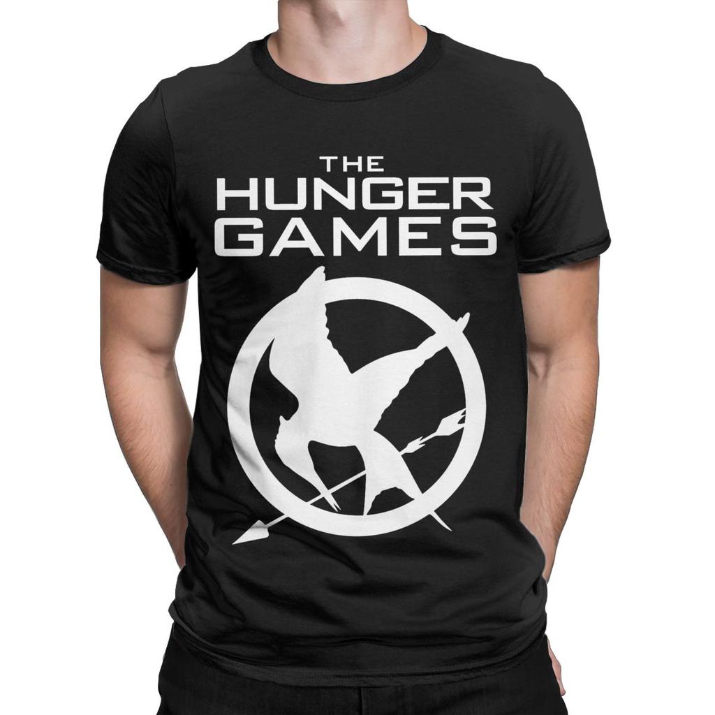 Повседневная футболка с логотипом «Голодные игры», мужская футболка с круглым вырезом из чистого хлопка, футболки с коротким рукавом, летняя одежда
