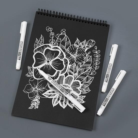 12 шт. ручки для рисования, 1 мм, очень тонкий кончик, белые акриловые перманентные маркеры, аксессуары для художественных проектов «сделай сам»