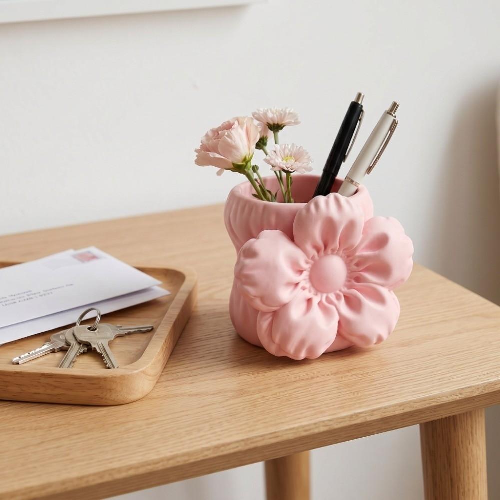 Makeup Brush Bin 3D Printed Pen Stand Simulation Floral Model Home Table Settings