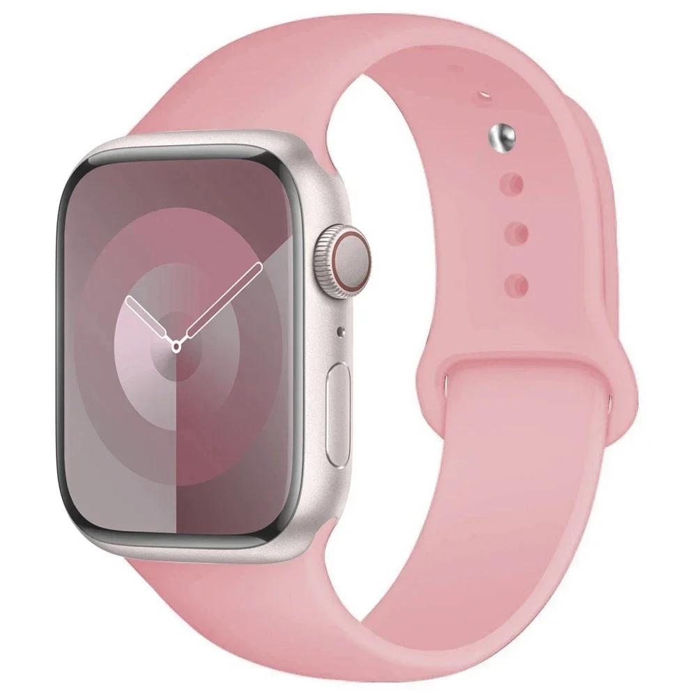 Силиконовый ремешок для Apple Watch Band 44 мм 40 мм 45 мм 41 мм 49 мм 42 мм 45 44 мм браслет iwatch series 7 se 3 5 6 8 9 Ultra 2 ремешки