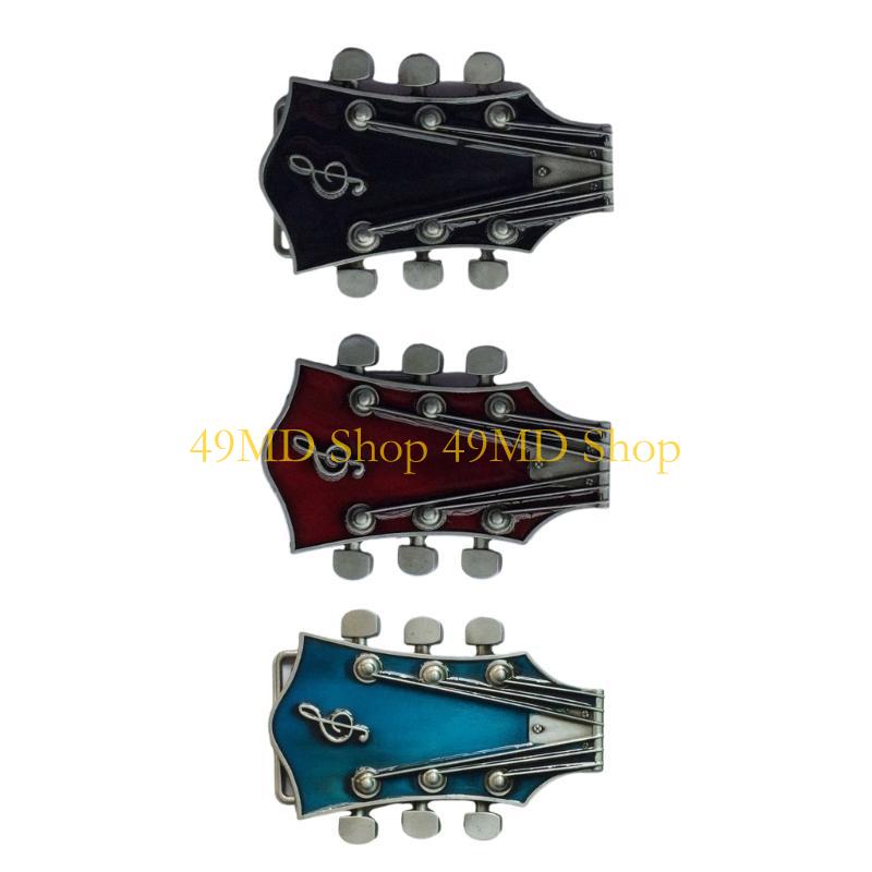 49MD Western Cowboy Guitar Belt Buckle Metal Multi-color Drop-Oil Personality Music Belt Link Buckle Unisex Belt Buckle