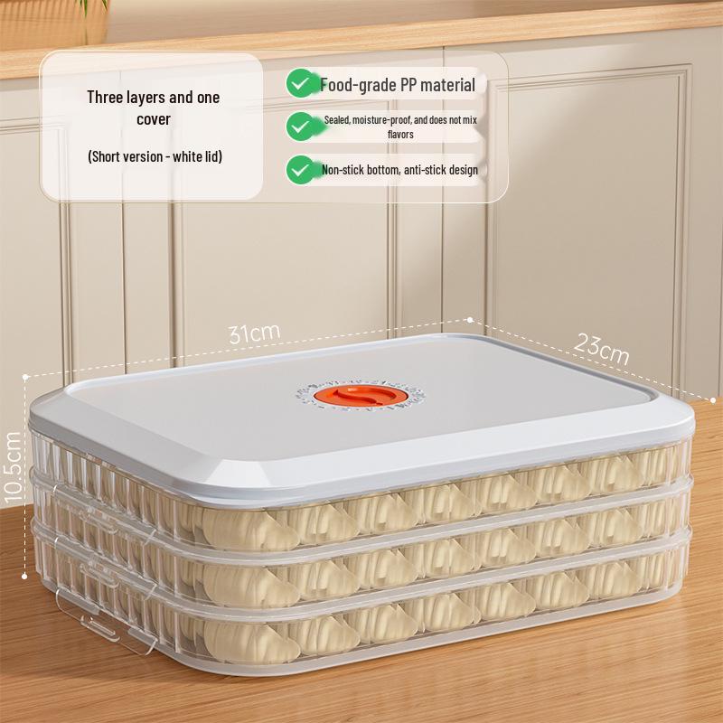 Dumpling Freezer Box - Fresh-Keeping and Quick-Freezing Storage for Wontons, Dumplings & Noodles