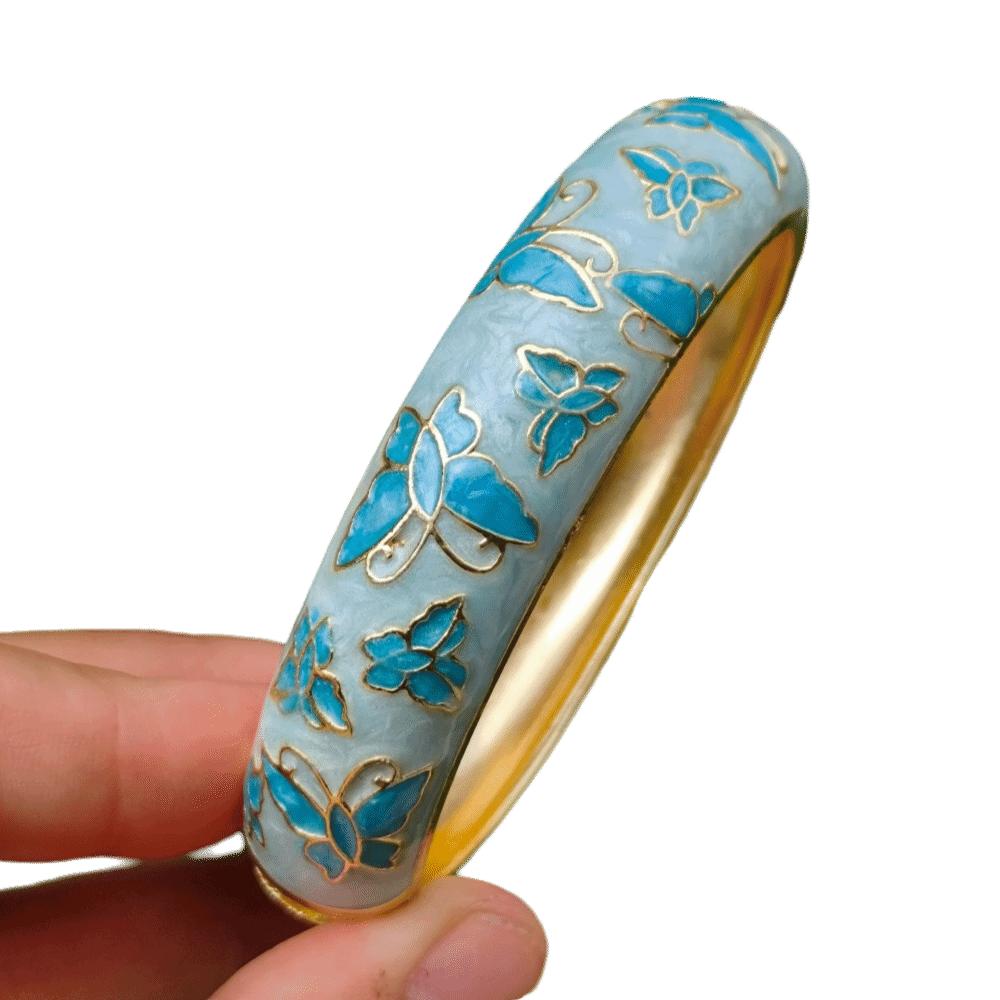 1.4cm Butterfly Enamel Bracelet Enamel Colored Oil Drip Enamel Bracelet Gifts for Women Girl