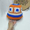 Sweet Girl Crochet Bucket Hat Cute Ladies Fisherman Cap with Flower Pattern Woman Teenagers Casual Summer Sunproof Hat