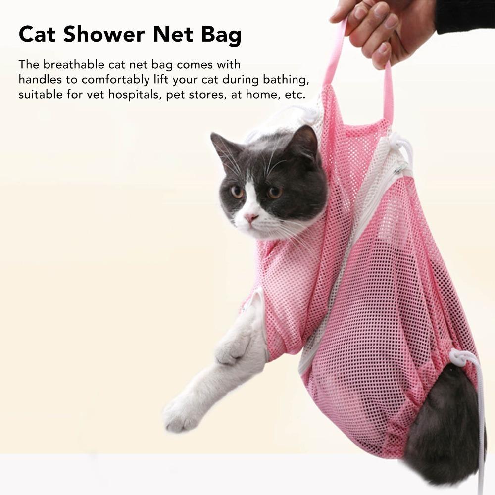 Adjustable Cat Bathing Bag With Handle Cat Shower Bag for Bathing Injection Nail Trimming