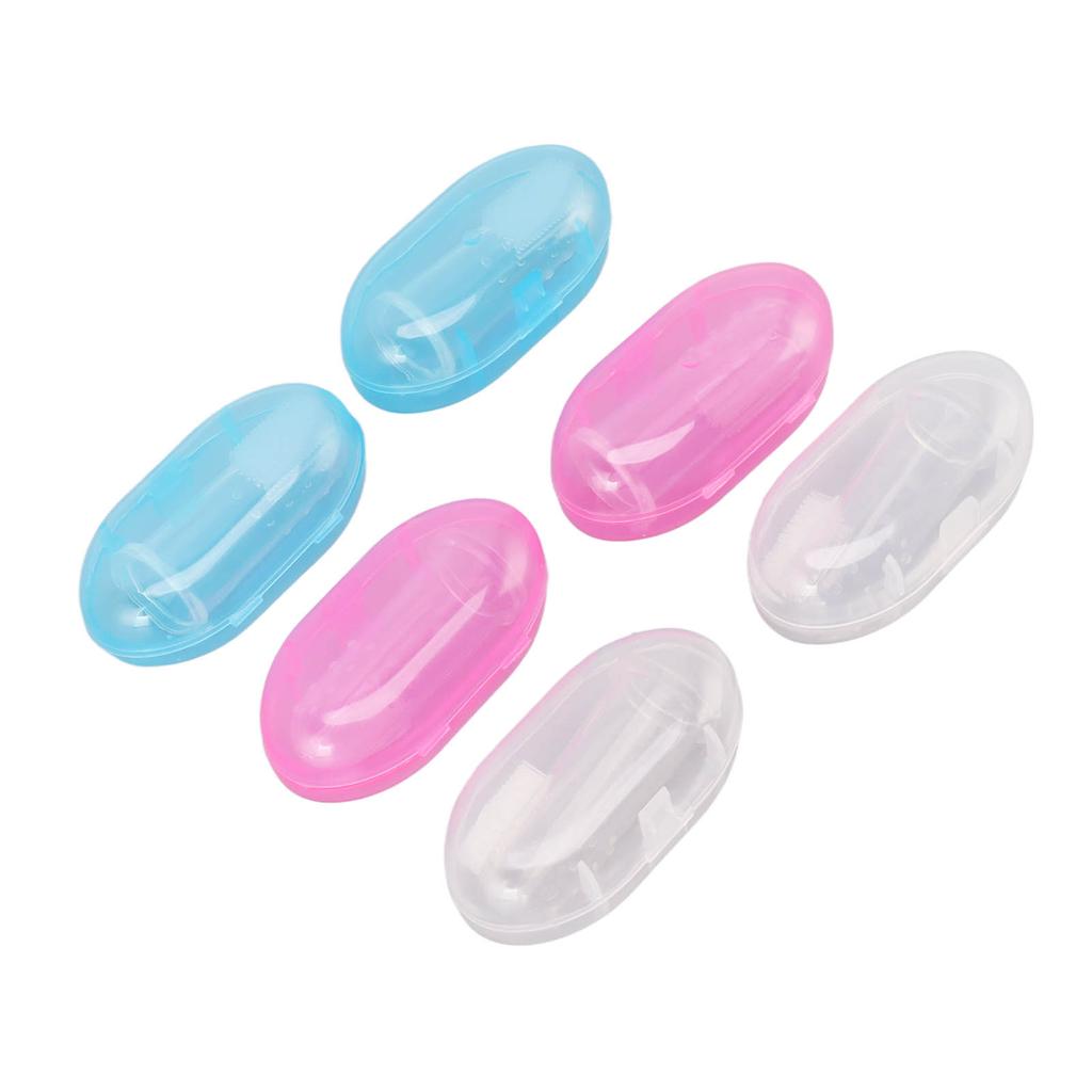 6PCS Infant Finger Toothbrush Safe and Gentle Silicone Baby Toothbrush Set for Early Oral Hygiene