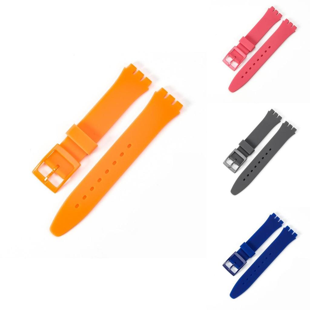 Яркий силиконовый ремешок для часов Swatch, множество цветов на выбор, 16 мм, 17 мм, 19 мм, 20 мм