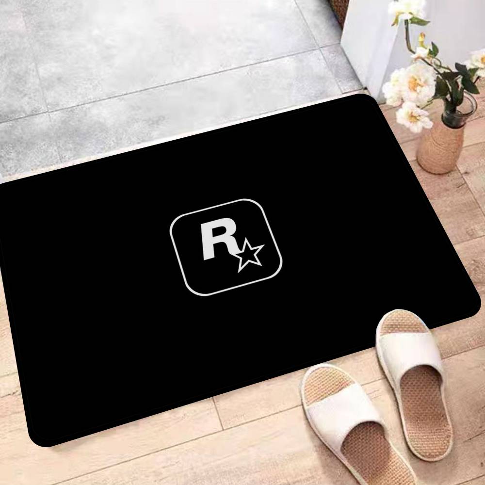 Коврик для пола Rockstar Games Буква R Нескользящий коврик для прачечной Декор для прачечной Балкон Детская Гостиная Бытовые ковры