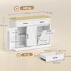 Tilt Out Trash Cabinet with Charging Station, Kitchen Island with Storage, 57 Liter Hidden Rubbish Bin Storage, White