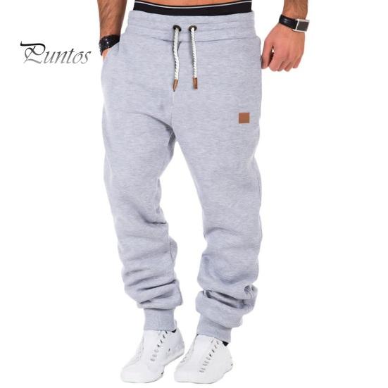 Мужские спортивные брюки на шнурке с эластичной резинкой на талии, однотонные карманы, мягкие дышащие эластичные мужские брюки с ремешками на щиколотке для бега в тренажерном зале