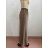 High-waist Casual Simple Solid Color Elastic Waist Loose Wide-leg Pants