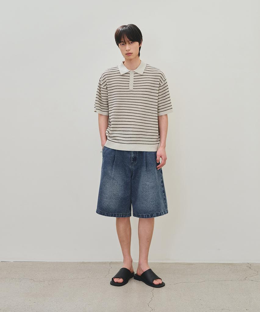 ROTEMBER Washed Bermuda Denim Pants [ 3 Colors ]