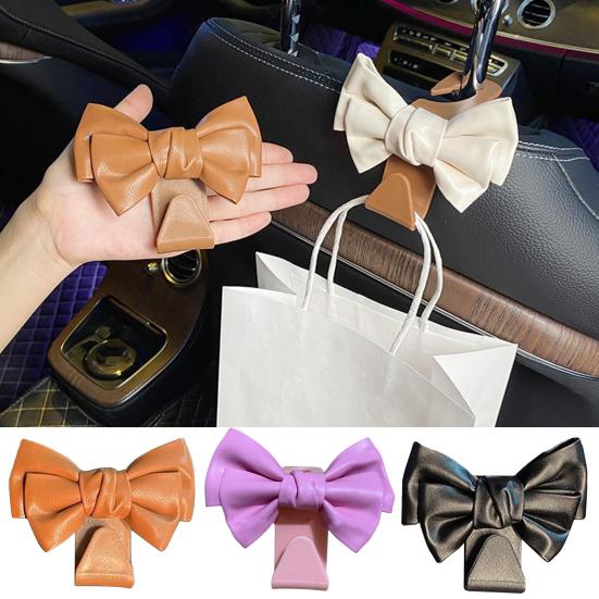 Крючки для автомобиля с бантом, симпатичный крючок для спинки сиденья автомобиля с бантом, прочный кошелек с бантом
