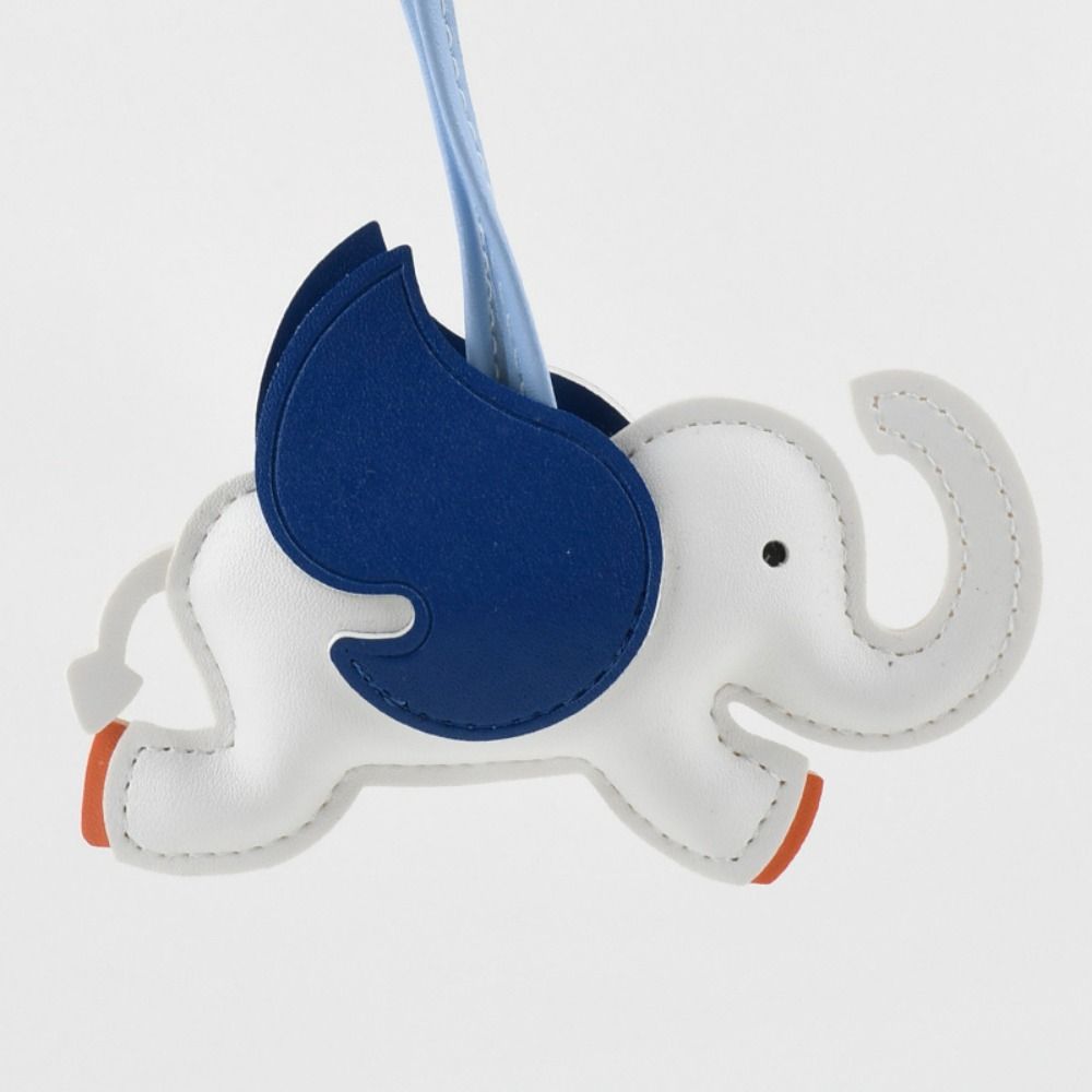 Animal PU Leather Hanger Car Keyring Bag Pendant Trendy Flying Wings Elephant Keychain  Women