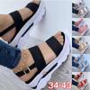 Летние женские модные сандалии на плоской подошве, дышащие легкие сандалии на танкетке с толстой подошвой, пляжные сандалии с регулируемым ремешком и пряжкой