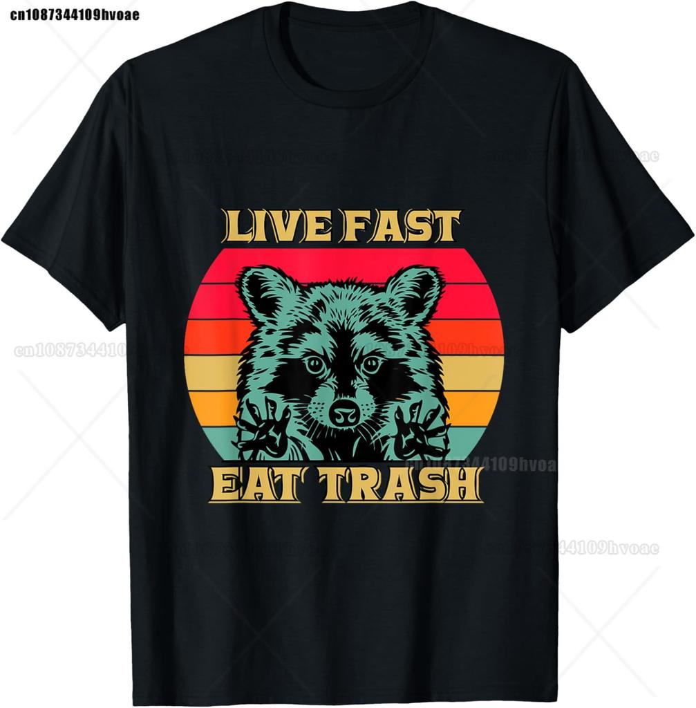 Expressionist Scream Shirt Raccoon Lovers Artistic Raccoon T-Shirt Unisex's Casual Street Style Stretch Round Neck Tee Shirt Summer
