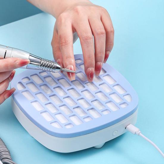 Мини-пылесос для ногтей USB Мощное всасывание 3200 об/мин Пылесборник для ногтей 3 регулируемые скорости Портативный для путешествий дома салона Вентилятор для пылесоса для ногтей с фильтром