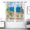 2 шт., занавески для окон с изображением пейзажа, карманные шторы для гостиной, спальни, кабинета, украшения дома, оконная обработка