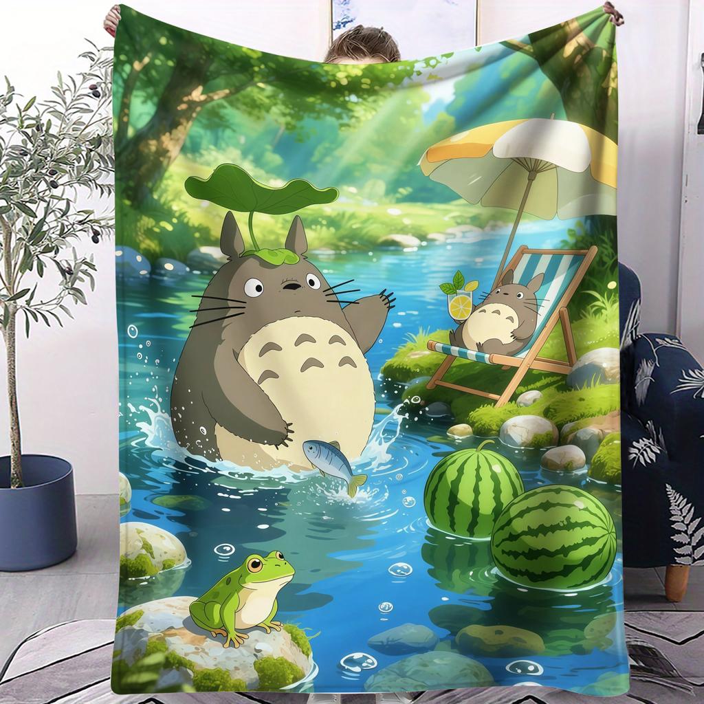 1PC Japan Classic Cartoon Anime Blanket For Office Travel Comfort Leisure Camp Travel Multifunctional Universal Blanket Fan Gift