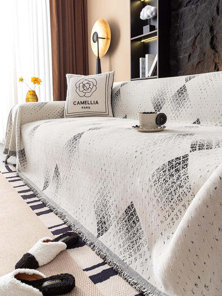 Ins Advanced Geometry Современный чехол для дивана Ткань Синель Диванный шарф Устойчивый к царапинам чехол для дивана Чехол Все сезоны Универсальный