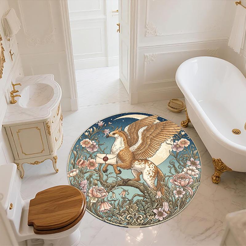 Griffin,Round Area Rug,Carpet Rug for Living Room Bedroom Sofa Playroom Decor,Non-slip Floor Mat