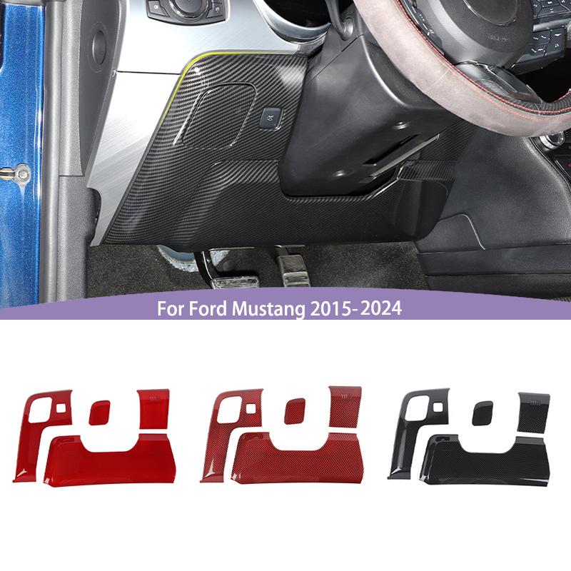 Car Under Steering Wheel Decorative Panel Stickers Accessories Fit for Ford Mustang 2015 Up ABS Interior Accessories