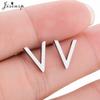Small Stainless Steel Earrings Women Punk Jewelry Fashion Moon Leaf Scissors Snow Mountain Stud Earring Best Gift for Friends
