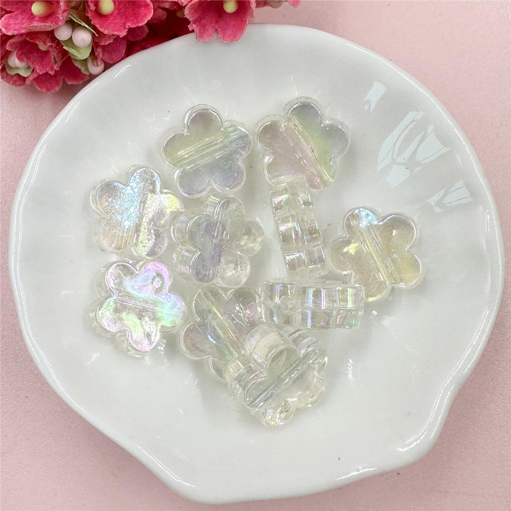 50Pcs Handcrafted DIY Findings 15mm Beading Necklace Bracelet Jewelry Making Flower Beads for Crafted Mobile Phone Chain