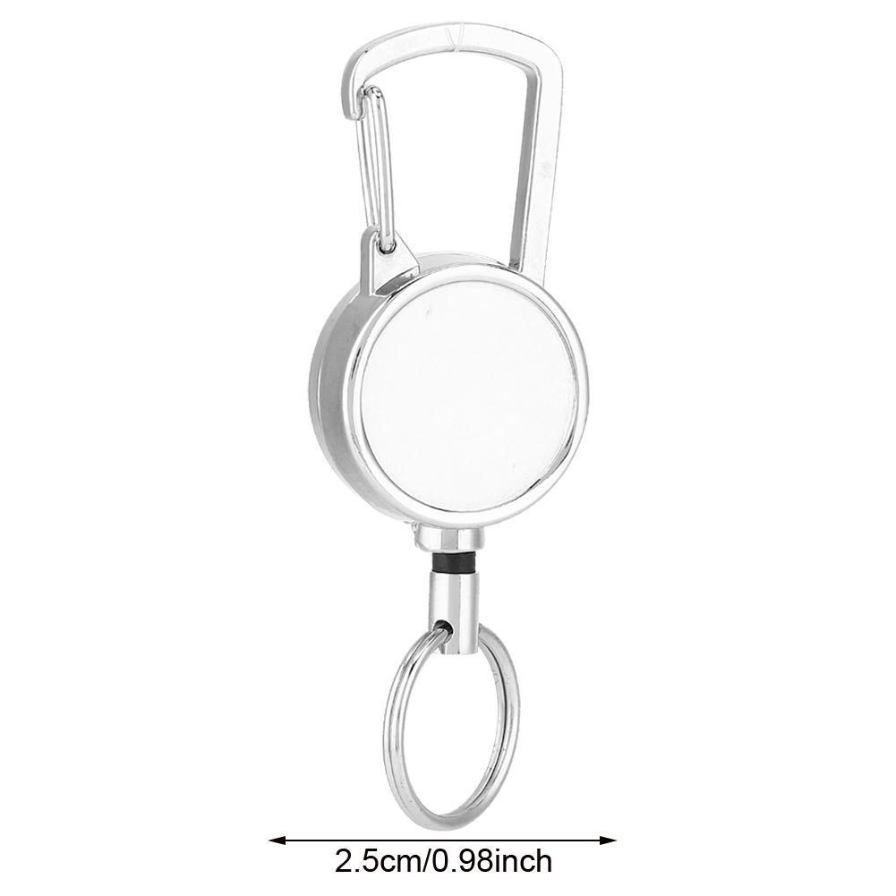 Металлический выдвижной брелок для ключей с высокопрочным нейлоновым тросом, шнур против потери, кольцо для ключей, пряжка, для улицы