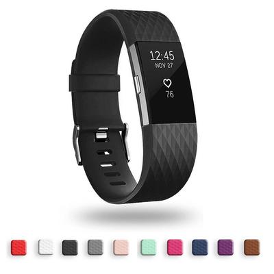 Сменный спортивный ремешок из ТПЭ с ромбовидным узором для Fitbit Charge 2
