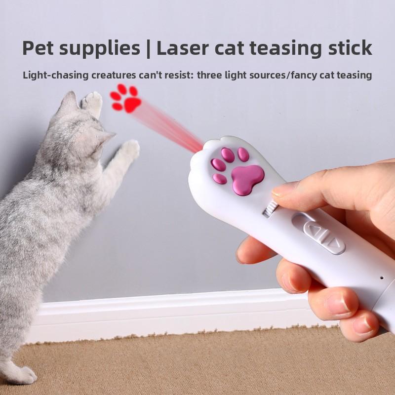USB Charging Laser Cat Toy, Multi-pattern Cat Paw Print Cat Toy, Infrared Projection Cat Pen