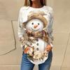 Tee Shirts For Women Fall Casual Long Sleeve Shirts Sweatshirt Vintage Graphic Printing Top Pullover Christmas